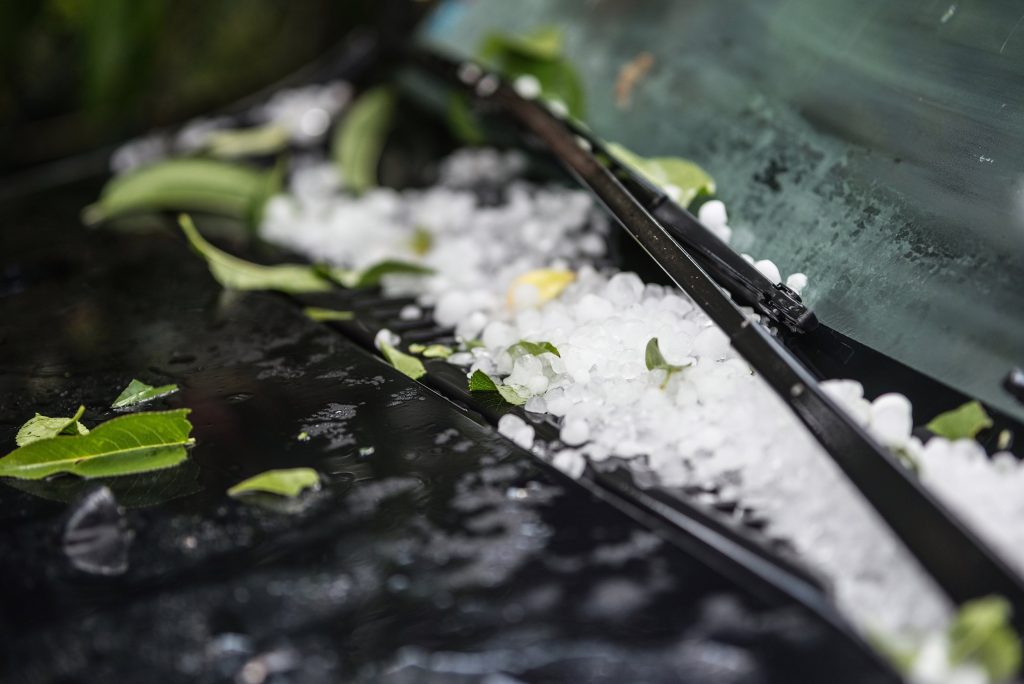 hail on car