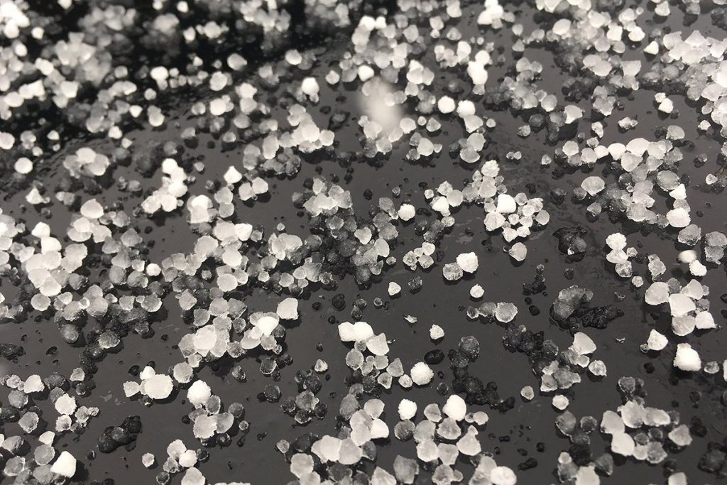 hail on car